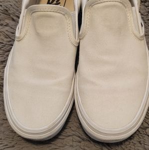 Size 5.5w All White Slip On Vans